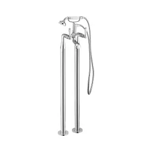 Traditional Henbury Freestanding Bath Shower Mixer in Polished Chrome Finish