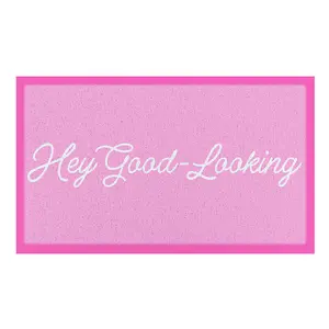 Hey Good Looking Pink Indoor & Outdoor Doormat - 70x40cm