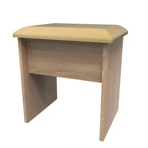 Trent Stool in White Gloss & Bardolino Oak (Ready Assembled)