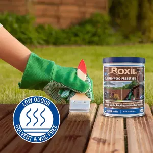 Roxil Wood Stain Preserver (1L Chestnut) - 5 Year Protection for Indoor & Outdoor Wood. No VOCs, Fast-Drying. 5m Coverage