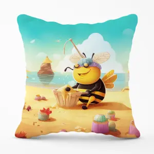 Bumblebee On A Beach Holiday Cushions 60cm x 60cm