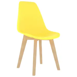 Berkfield Dining Chairs 6 pcs Yellow Plastic