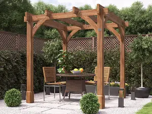 Dunster House Wooden Pergola Garden Plant Frame Furniture Kit Leviathan 2.5m x 2.5m