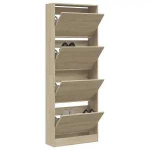 Berkfield Shoe Cabinet Sonoma Oak 60x21x163.5 cm Engineered Wood