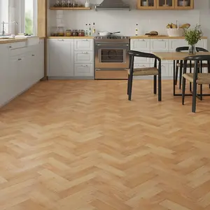 Lusso Carrara Luxe Natural Brushed & Oiled Oak Herringbone Engineered Wood Flooring