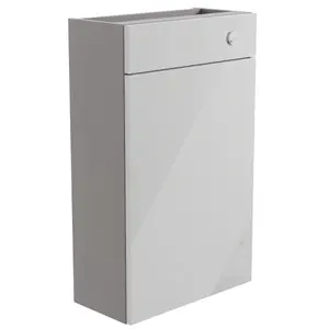 Ennis Slim Gloss Light grey Freestanding Toilet cabinet (H)820mm (W)495mm