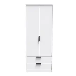 Fuji 2 Door 2 Drawer Wardrobe in White Matt (Ready Assembled)