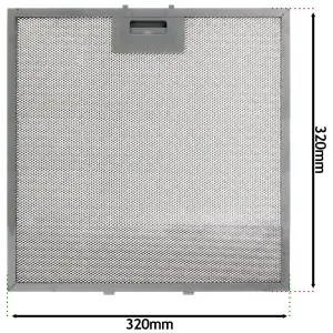 SPARES2GO Cooker Hood Grease Filter Metal Mesh Extractor Vent 320mm x 32cm