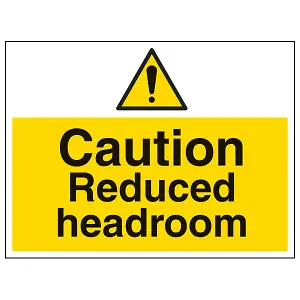 Headroom - Building Caution Sign - Adhesive Vinyl - 400x300mm (x3)