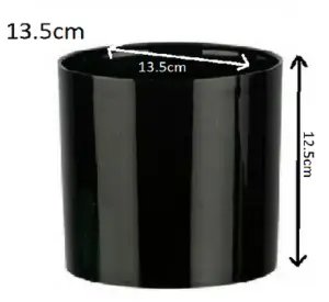 Cactus Plant Pot Round Plastic Pots Cylinder Modern Decorative Black 13.5cm