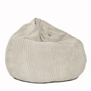 rucomfy Jumbo Cord Slouchbag Beanbag - Platinum