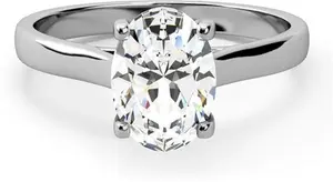 1.5Ct Platinum Oval Solitaire Lab-Grown Diamond Engagement Ring