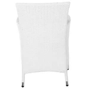 Set of 2 Garden Chairs with Cushions ITALY PE Rattan White