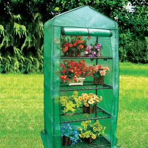 PE Cover for 4 Tier Mini Greenhouse Outdoor Garden Plants Grow Green House