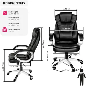 tectake Office chair Zulu - desk chair computer chair - black