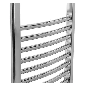 Right Radiators Electric Heated Towel Rail Radiator Curved Pre-filled Designer Ladder Warmer Chrome 700x400 mm