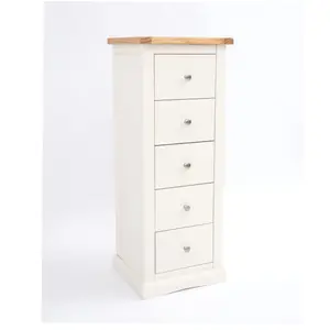 Castelli 5 Drawer Narrow Chest of Drawers Chrome Knob