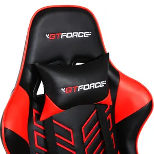 GTForce Pro ST Reclining Sports Racing Gaming Office Desk Pc Car Faux Leather Chair (Red)