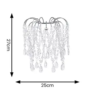 ValueLights Blanche Easy Fit Acrylic Jewel Droplet Chandelier Ceiling Light Shade