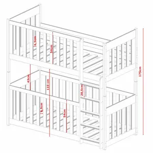 Earhart Single (3') Standard Bunk Bed Pine