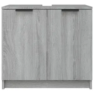 Berkfield Bathroom Cabinet Grey Sonoma 64.5x33.5x59 cm Engineered Wood