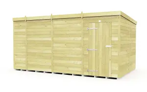 13 x 8 Feet Pent Shed - Single Door Without Windows - Wood - L231 x W387 x H201 cm