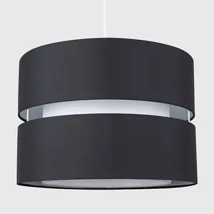 ValueLights Sophia Black Ceiling Pendant Shade and B22 GLS LED 10W Warm White 3000K Bulb