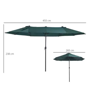 Outsunny 4.6M Garden Patio Umbrella Canopy Parasol Sun Shade w/o Base Green