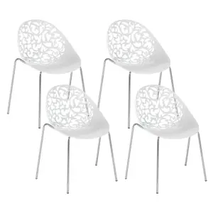 Set of 4 Dining Chairs MUMFORD White