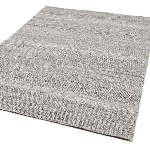 Plain Grey Stripe Handmade Luxurious Modern  Easy to Clean Rug For Bedroom LivingRoom and Dining Room -70cm X 140cm