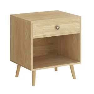 Monterey 1 Drawer Bedside Table Brown