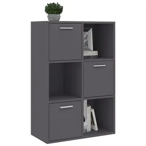 Berkfield Storage Cabinet Grey 60x29.5x90 cm Engineered Wood