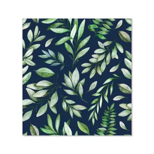 Watercolor Leaves Premium Glass Kitchen Splashback W600mm x H750mm