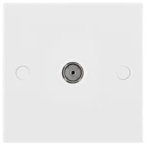 BG Single Wall-mounted TV socket Gloss White