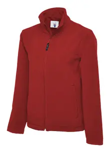 Uneek - Unisex Classic Full Zip Soft Shell Jacket - Hanger Loop - Red - Size XS