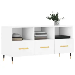 Berkfield TV Cabinet White 102x36x50 cm Engineered Wood