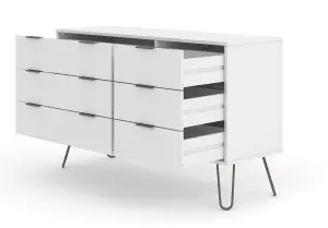 Core Products Augusta White 3+3 wide drawer chest of drawers