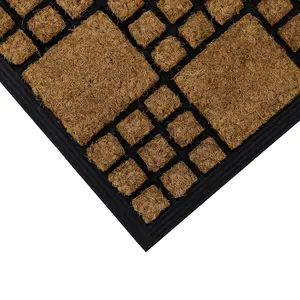 JVL Comfort Tuffscrape Doormat, 40x70cm, Chequers