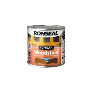 Ronseal 10 Year Oak Satin Quick dry Doors & window frames Wood stain, 250ml