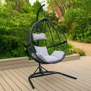 Hanging Egg Chair Swing Rattan Garden Patio Outdoor Furniture