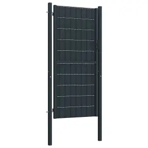 Berkfield Fence Gate PVC and Steel 100x204 cm Anthracite