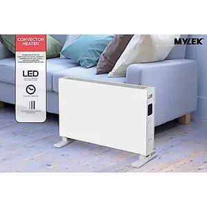 MYLEK Convector Heater Electric Free Standing 2000W Thermostat Radiator, Digital Display, With Timer & Anti-Frost