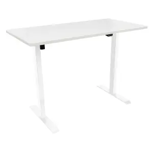 Dellonda Single Motor Height Adjustable Electric Sit & Stand Office Desk - White