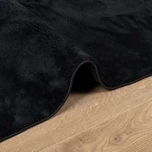 Rug OVIEDO Short Pile Black 240x340 cm