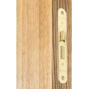 AFIT Bathroom Lock 65mm / 44mm Backset BRASS Radius End for Wooden Bathrooms Accepts 5mm Square Spindle CE UKCA & Fire Door App