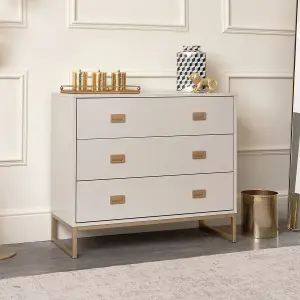 Melody Maison Large 3 Drawer Chest of Drawers - Elle Stone Range