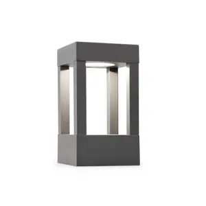 Luminosa Agra LED Outdoor Pedestal Light Dark Grey IP54