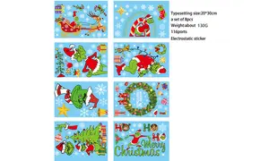 116 PCS Grinch Merry PVC Christmas Window Stickers