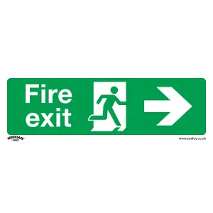 Sealey Safe Conditions Safety Sign Fire Exit Right Rigid Plastic 1 Piece SS24P1