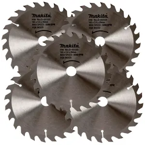 5 x Makita D-03333 Circular Saw Blade 165 X 20 24 Teeth - DSS611 DSS610 DHS680